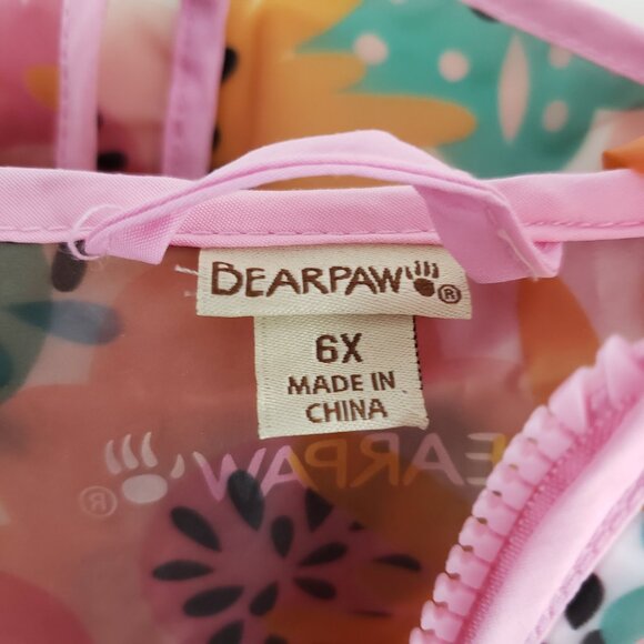 BearPaw Hooded Rain Jacket Zip-Front Size 6X Multi-Color Floral Lightweight - Picture 3 of 7